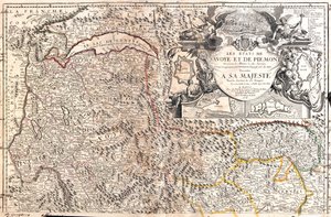 Zwitserland (Kanton: Vaud, Wallis), Italië (Regio: Aostadal, Piemonte), Frankrijk (Regio: Franche-Comté, Rhône-Alpes) door Jean Baptiste Nolin