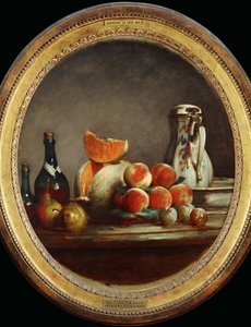 Melon, poires, peches et prunes - Meloen, peren, perziken en pruimen -Atelier de Chardin, replica van een schilderij in een privécollectie ...