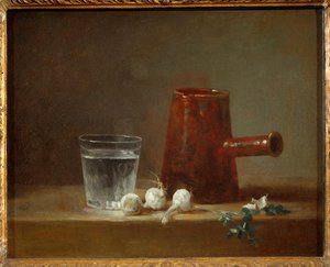 Pot (schilderij op canvas) door Jean-Baptiste Simeon Chardin