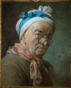 Zelfportret van Chardin met pince-nez ...