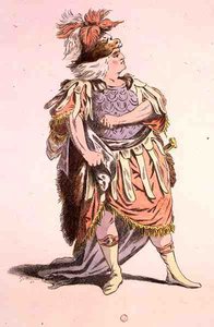 Monsieur Sarazin als Theseus, in Phedre, door Jean Racine, facsimile door A. Guillaumot Fils door Jean Francois (after) Janinet