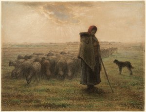 Herderin en haar kudde