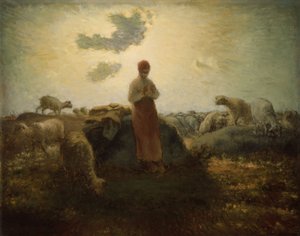 De hoeder van de kudde door Jean-Francois Millet