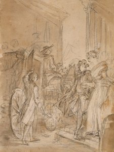 Het vertrek per koets door Jean-Honore Fragonard