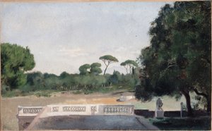 Tuinen van de Villa Borghese gezien vanaf de Villa Medici in Rome