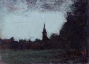 Landschap van de Elzas, de klokkentoren van Bernwiller
