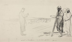 Aan het Champagnefront - De laatste gebeden, c.1914-1919 (zwarte inkt op papier) door Jean-Louis & Caran D
