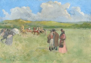 De renbaan, ca. 1891 (gouache op doek) door Jean-Louis & Caran D
