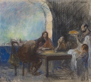 Het avondmaal in Emmaüs door Jean-Louis Forain