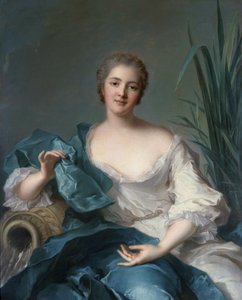 Portret van Madame Marie-Henriette Bertolo de Pleneuf. door Jean-Marc Nattier