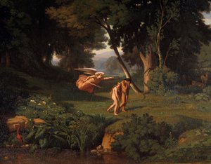 Adam en Eva verdreven uit het Paradijs door Jean Achille Benouville