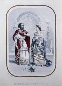 Koning Salomo en de koningin van Sheba, illustratie uit 