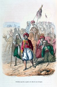 Ibrahim Pasha marcheert aan het front van zijn troepen door Jean Adolphe Beauce