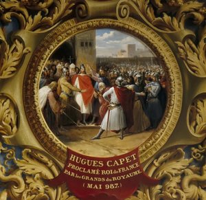 Hugh Capet uitgeroepen tot koning door de edelen in mei 987
