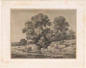 Poel aan de voet van een groep bomen door Jean Alexis Achard
