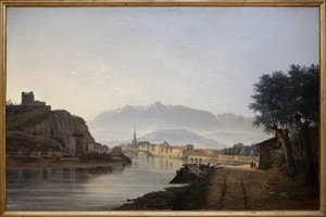 Uitzicht op Grenoble vanaf de Quai de la Graille