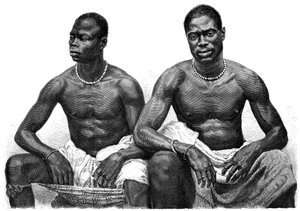 Twee mannen uit Assinie, Guinee, ca. 1860-1920 door Jean Andre Rixens