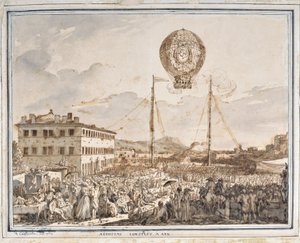 Aerostaat gebouwd in Aix door Jean Antoine Constantin