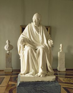 Francois Marie Arouet Voltaire (1694-1778) 1781 (marmer) door Jean Antoine Houdon