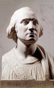 Marmeren buste van George Washington (1732-1789). Beeldhouwwerk door Jean Antoine Houdon (1741-1828) 1786. Parijs, Musée du Louvre door Jean Antoine Houdon