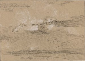Studie van Wolken boven de Bergen