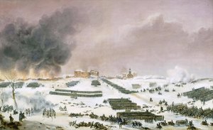 Campagne van Pruisen en Polen (1806-1807) - Slag bij Eylau, aanval op de begraafplaats 7 februari 1807 (Simeon Jean Antoine Fort) door Jean Antoine Simeon Fort