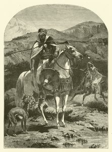 Hazenjacht in Algerije met windhonden door Jean Antoine Valentin Foulquier