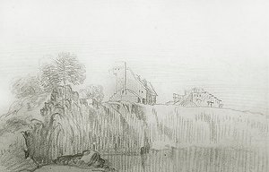 Huis op de Rand van een Steile Klif door Jean Antoine Watteau