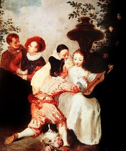 Studie voor De Verteller door Jean Antoine Watteau