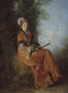 De Dromer La Rêveuse, 1712-1714 door Jean Antoine Watteau