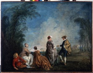 Een gênant voorstel door Jean Antoine Watteau