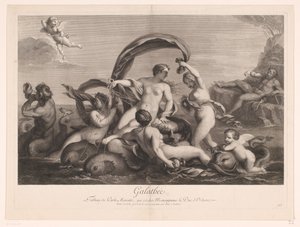 Galatea gadegeslagen door Polyphemus door Jean Audran