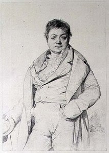Portret van een man door Jean Auguste Dominique (after) Ingres