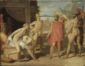 Achilles ontvangt in zijn tent de gezanten van Agamemnon, 1801 door Jean Auguste Dominique Ingres