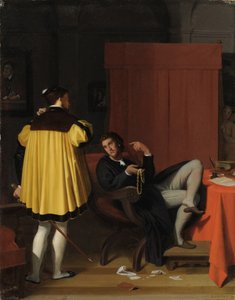 Aretino en de gezant van Karel V door Jean Auguste Dominique Ingres