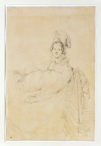 Mme. Destouches, geboren Armande Edmee Charton, op het moment van het portret pas getrouwd met de architect Destouches ... door Jean Auguste Dominique Ingres