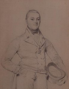 Portret van Admiraal Sir Fleetwood Broughton Reynolds Pellew (1789-1861) door Jean Auguste Dominique Ingres