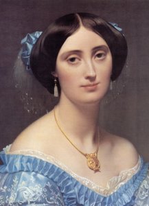 Portret van prinses Albert de Broglie (detail) door Jean Auguste Dominique Ingres