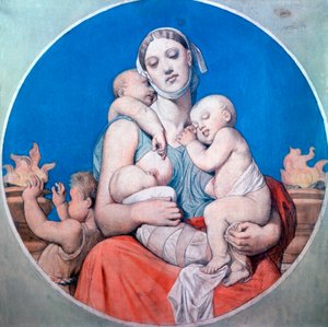 Studie voor het glas-in-lood in de Chapelle Saint Ferdinand, 1833 door Jean Auguste Dominique Ingres