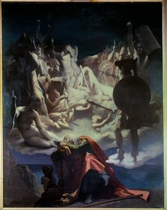 De droom van Ossian. Illustratie van de opera Ossian of de Barden door Jean-François Lesueur (1760-1837) door Jean Auguste Dominique Ingres