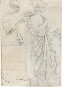 Twee Studies van Vergilius door Jean Auguste Dominique Ingres
