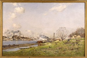 De Seine bij Conflans-Charenton door Jean Baptiste Antoine Guillemet