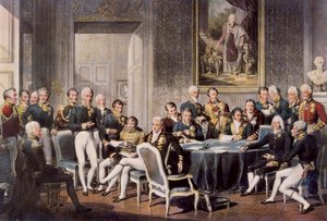 Congres van Wenen 1814 (gekleurde gravure) door Jean Baptiste (after) Isabey