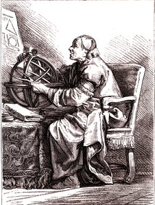 De astronoom. 1878 (gravure) door Jean Baptiste (after) Le Prince