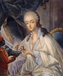 Jeanne Bécu, gravin Du Barry 1743-1793 met een kopje koffie