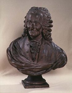 Buste van Voltaire (1694-1778) door Jean Baptiste Antoine Cadet de Beaupre