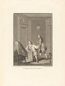 De Minnaar van Zichzelf door Jean Baptiste Blaise Simonet after Jean Michel Moreau