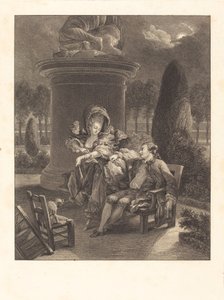 De avond in de Thuileries door Jean Baptiste Blaise Simonet after Pierre Antoine Baudouin