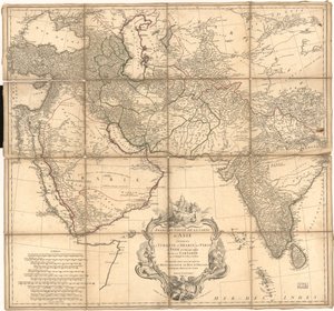 Reliëf getoond door hachures en picturaal. LC-kopie geannoteerd in inkt om grenzen te tonen. Ook beschikbaar via de website van de Library of Congress als rasterafbeelding