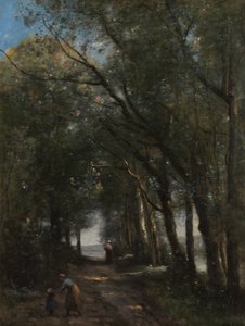 Een laan door de bomen, ca. 1870-73 door Jean Baptiste Camille Corot